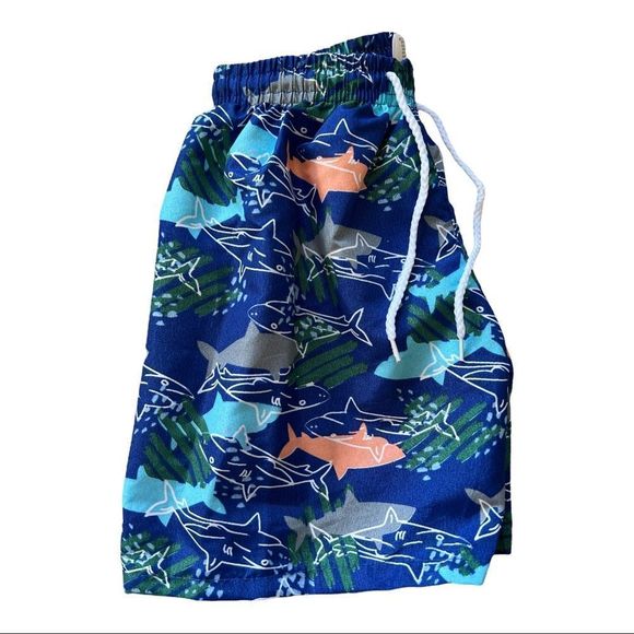 Boys Swim Trunks Blue Sharks Drawstring Various‎ Sizes 4T - Picture 3 of 14